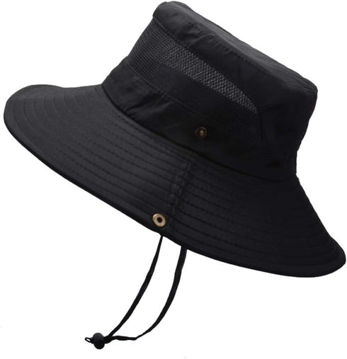 YOLAI Mens Outdoor Bucket Hat Mesh Breathable Sunshade Fisherman Cap Sunscreen Foldable Sun