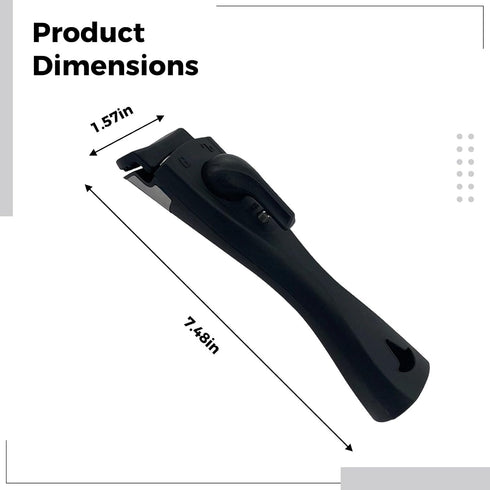 Detachable Pan Handle Replacement with Fish Tail Grip, Black Handle for Cookware, Security Lock, Heat Resistant, Metal
