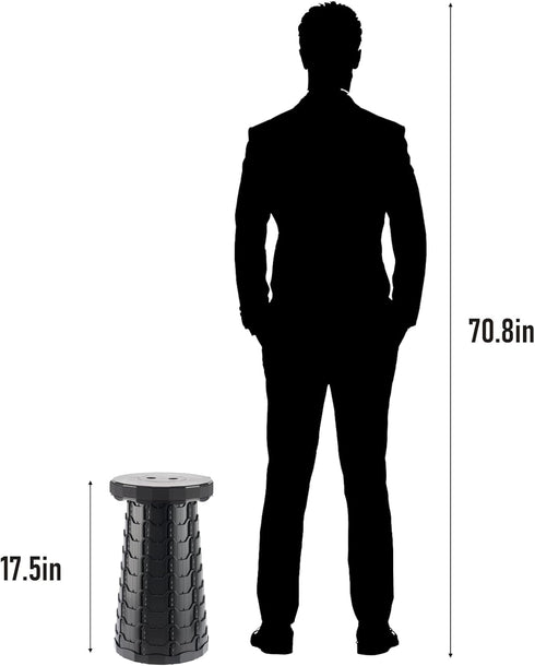 Doseno Upgraded Foldable Stool Thickened, Portable Collapsible Stool Retractable Stool for Fishing, Hiking Tours, BBQ