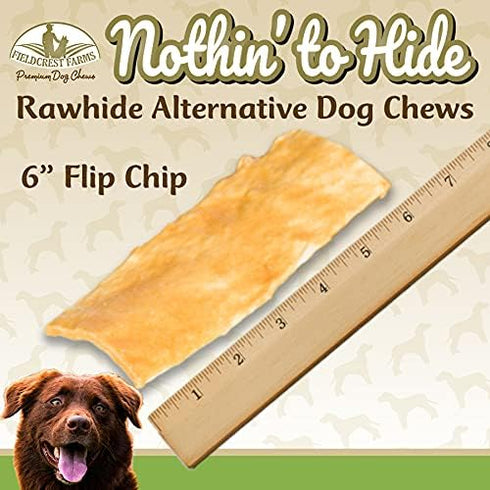 Fieldcrest Farms Nothin to Hide Flip Chips Dog Chews - All Natural Rawhide Alternative Treats, 3 Pack (Chicken)