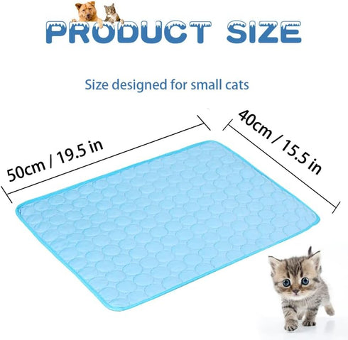 MICROCOSMOS Summer Cooling Mat & Sleeping Pad- Water Absorption Top, Materials Safe, Easy Carry, EZ Clean. Keep Cooling for Pets, Kids and Adults.(Blue, 19" x 15")