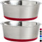 Gorilla Grip Stainless Steel Dog Bowl Set of 2, Heavy Duty Feeding Dishes with Rubber Base, Holds 2 Cups