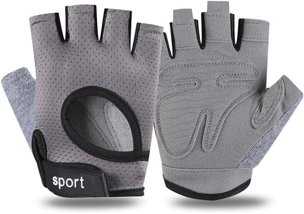 OVOY Fingerless Training Gloves - Non-Slip with Palm Padding for Weight Lifting, Cycling,