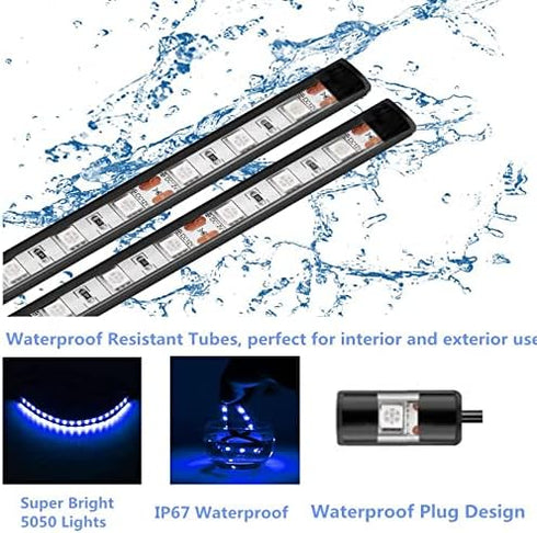 Vbakor 4 24'' 12V Sailboat Boat Led Strip Lights, Pcs Marine Interior Courtesy Deck Navigation Lights, Super Bright