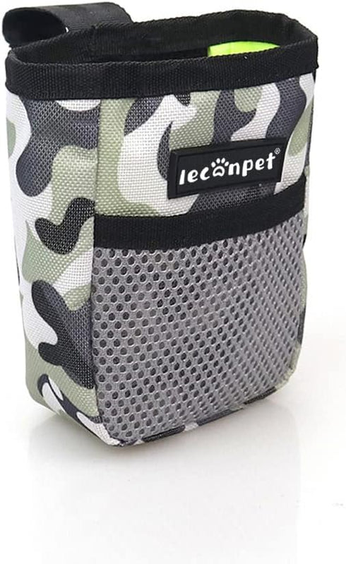 leconpet Portable Dog Treat Pouch for Training, Perfect Food Snack Storage Holder for Puppy Walking (Camo)