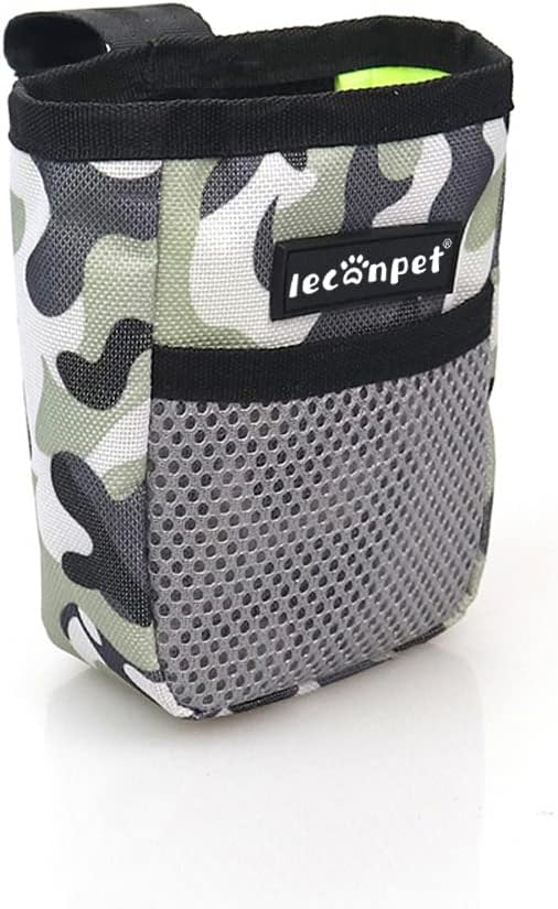 leconpet Portable Dog Treat Pouch for Training, Perfect Food Snack Storage Holder for Puppy Walking (Camo)