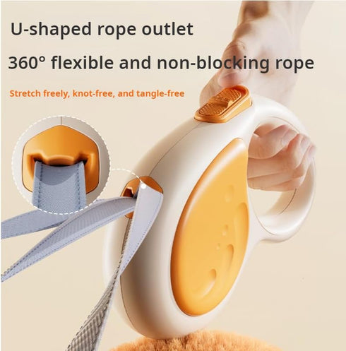 Retractable Dog Lead - Automatic Extendable 10ft/16ft Leash for Small, Medium, and Large Dogs (Orange, 10ft/3m)