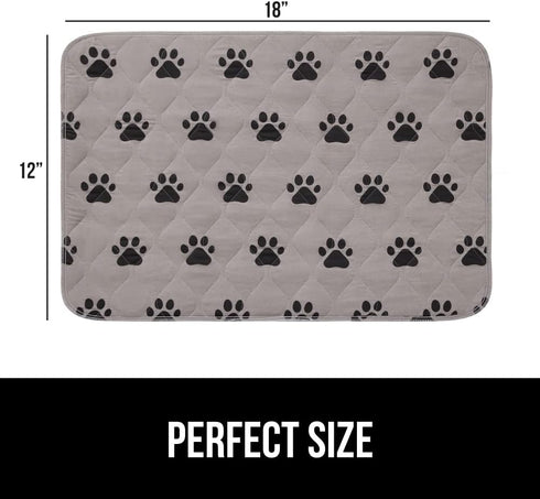 Gorilla Grip Washable Puppy Pads, Slip Resistant Dog Crate Mat, Waterproof Cloth Pee Pad for Training Puppies, 18x12