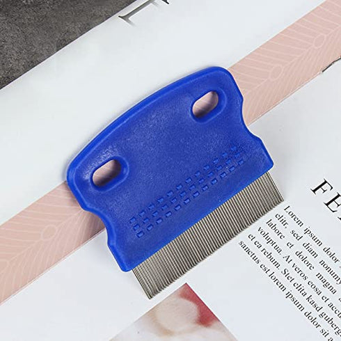 Patty Both Pet Lice & Flea Removal Comb/Brush, Stainless Steel Teeth, Sturdy Plastic Handle for Easy Cleaning (Blue)