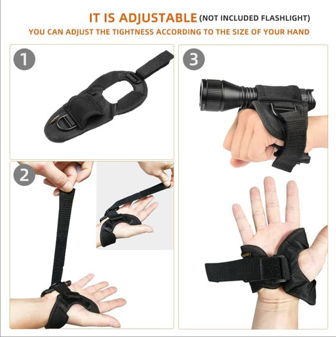 ORCATORCH Diving Flashlight Holder, Universal Adjustable Wrist Strap for Hands-Free Scuba Dive Lights