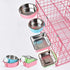 Crate Dog Bowl, Stainless Steel Removable Hanging Food Water Bowl Crate Coop Cup,Pet Cage Bowls with Bolt Holder for Dog, Puppy, Cat, Rabbit, Bird,Small Animals (Large (Pack of 2))