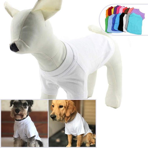 Lovelonglong Pet Clothing Dog Costumes Blank T-Shirt Tee Shirts for Dachshund Dogs, Corgi 100% Cotton White D-M