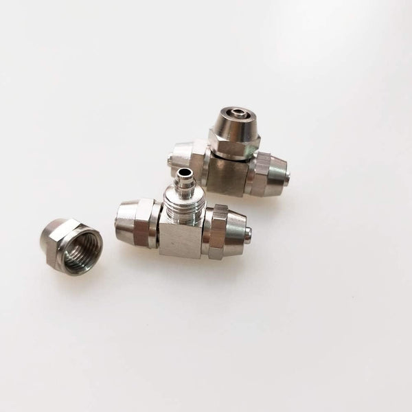 2 pcs Aquarium CO2 System Metal Tee, DIY Accessories T-3 Ways Splitter