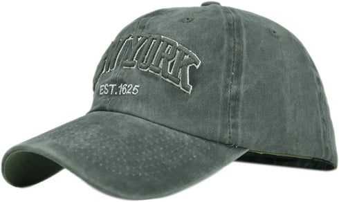 Vintage Baseball Cap - 100% Cotton Washed Denim Trucker Cap Embroidery New York for Men Women