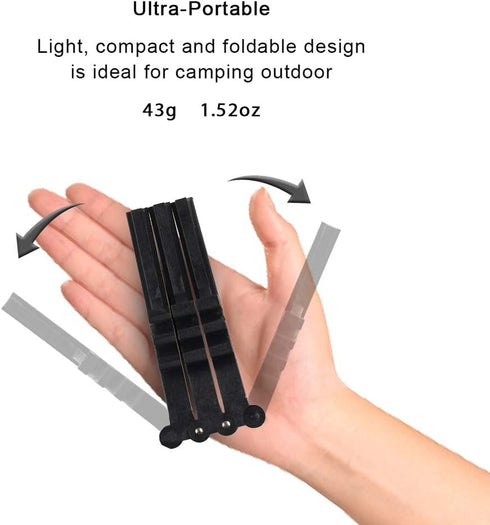 Folding Universal Fuel Can Canister Stand - Caudblor Tripod Stabilizer for Camping Stoves, Outdoor Hiking