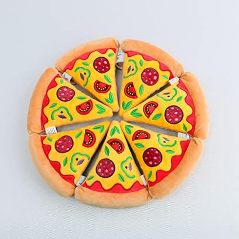 2 Pack Pizza Dog Toy with Squeaker, Plush Pizza Toys for Small, Medium, and Large Dogs (2 Slices)