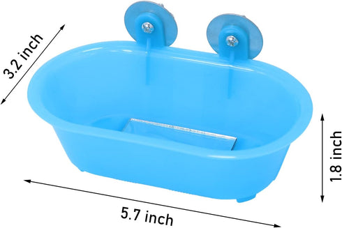 Wontee Bird Bath with Mirror Toy for Small Birds, Fixable Parrot Bathroom Tub for Parakeets