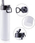 4 Pack 22 OZ PYD Life Sublimation Blank Tumbler Sports Wide Mouth Stainless Steel Water Bottle Vacuum Flask with Straw