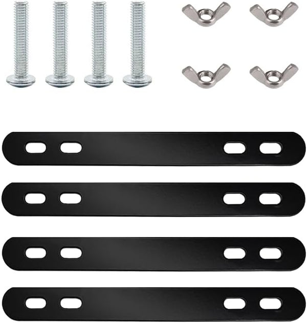 Mounting Brackets with Screws for Bike Basket Installation, Metal Plates for Bicycle Cargo Rack
