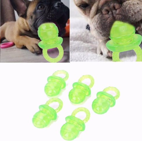 5Pcs Pet Chew Nipple Shape Toy Set, Cute Puppy Kitten Molar Pacifier for Dogs, Interactive Chew