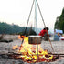 Sutekus Camping Tripod: Portable Campfire Cooking Dutch Oven Tripod and Lantern Hanger in Silver