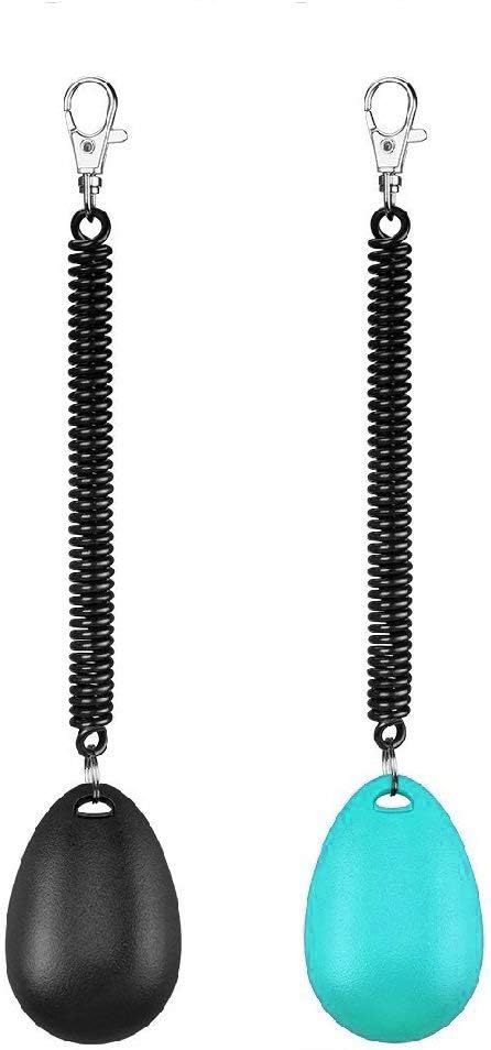 Winod Dog Training Clickers with Wrist Strap, 2 Pack (Black + New Blue)
