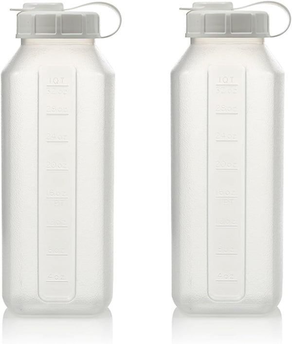 Way To Happiness 1-Quart (32 fl. oz) Water Bottle Refrigerator Shaker, Pitcher, Milk Storage, Juice,