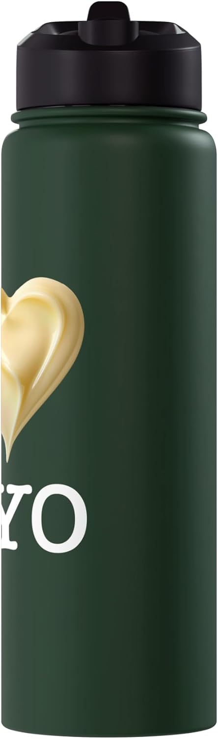 Playful Mayonnaise Designs for Mayo Enthusiasts For the unique mayonnaise lovers: 'I Love MAYO_white text Stainless