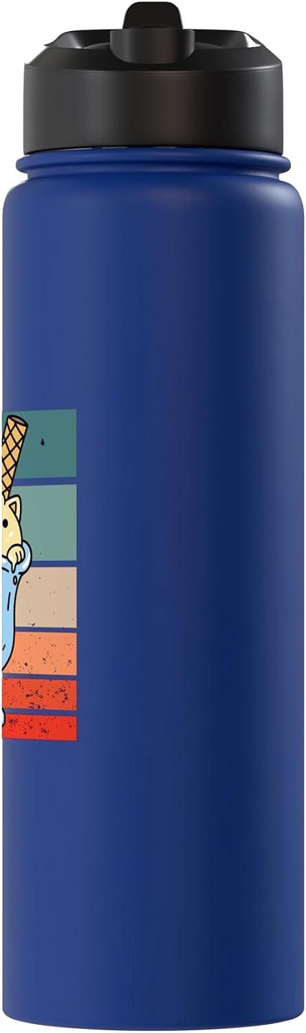 Fun Cat ice cream Dessert Ice cream bowl Chocolate Vanilla Stainless Steel Insulated Water Bottle