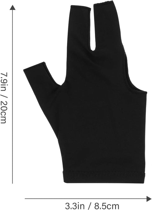 Vaguelly Breathable Fingerless Nylon Billiard Gloves, Wear-Resistant Three-Finger Sports Gloves for Pool and Snooker