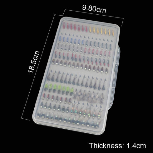 N/P 133pcs/Set Ultra-Thin Portable Nymph Scud Midge Flies Kit Assortment with Box for Trout Fishing