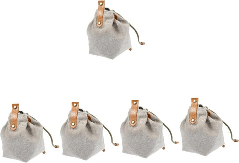 Mipcase 5pcs Portable Dog Treat Pouch Lightweight Canvas Snack Bag Drawstring for