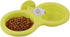 Puppy Double Bowl, Stainless Steel Hanging Food Water Feeder for Small Dogs and Cats (Green)