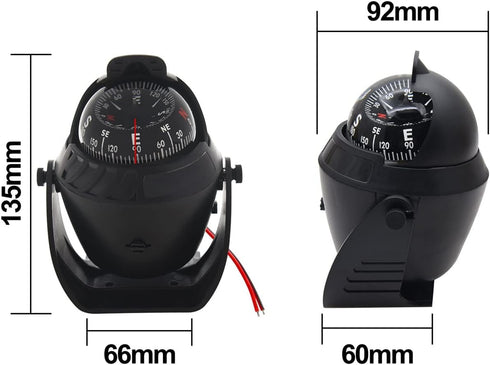 ITYAGUY Marine Compass for Boat LED Light Navigation Pivoting Electronic Automotive High Precision Compass for Sailing