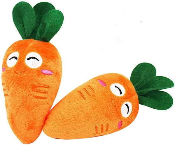 1Pc Soft Dog Toys, Cute Carrot Plush Chew Toy with Squeaker Sound for Puppies and Cats