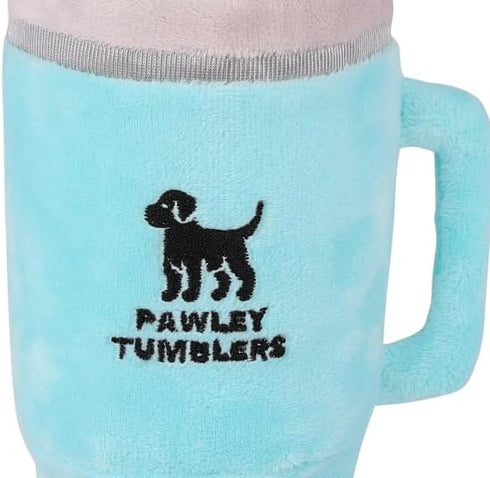 Crinkle & Squeak Dog Toy, Stanley Cup Inspired, Soft Plush for Medium & Large Dogs (Turquoise)