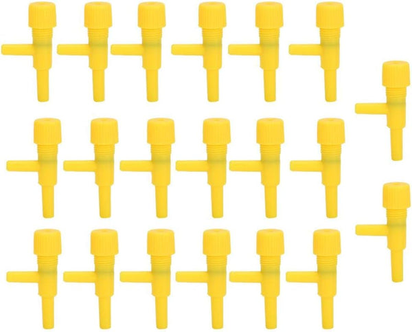 Zerodis 20Pcs Aquarium Airflow Control Valve, Plastic Fish Air Pump Regulating Valves for 4mm Tube