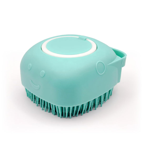 HamInWay Dog Bath Brush, 2-in-1 Dog Grooming Brush with Built-in Shampoo Dispenser,