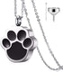 QUMY Pet Cat Dog Paw Print Cremation Jewelry, Wearable Urn Necklace for Ashes, Stainless Chain, Women