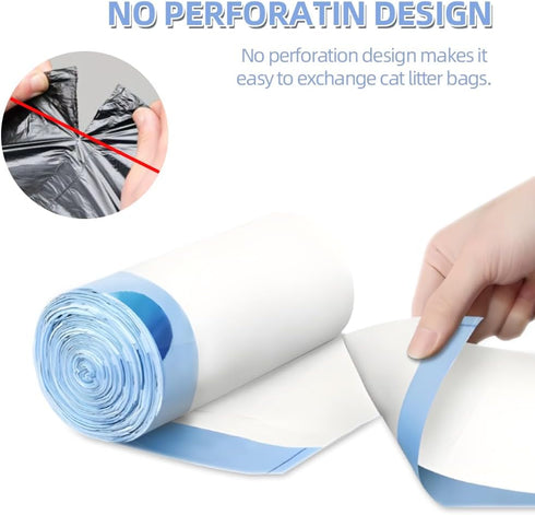 Ferypet 100 Packs 3/4 Cat Litter Bags with Drawstring, Compatible with Litter-Robot Cat Litter Box, Replacement Waste