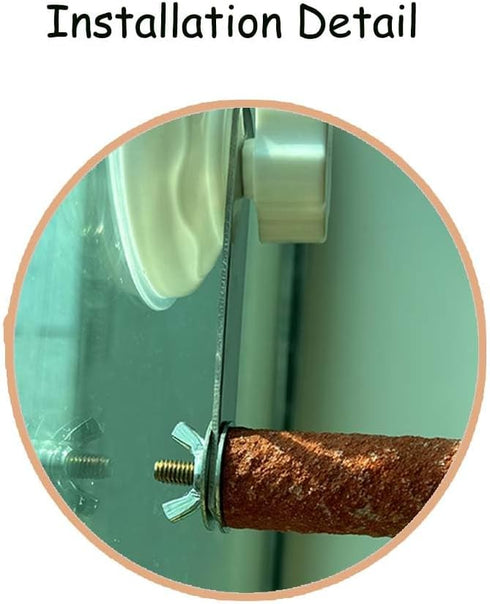 Natural Bird Perch Stand with Suction Cup for Window Mirror Car Shower Travel Bath Wood Training Perch for Small Medium Large Parrot Parakeet Cockatiel Concure Budgie Macaw Finch Lovebirds T shape