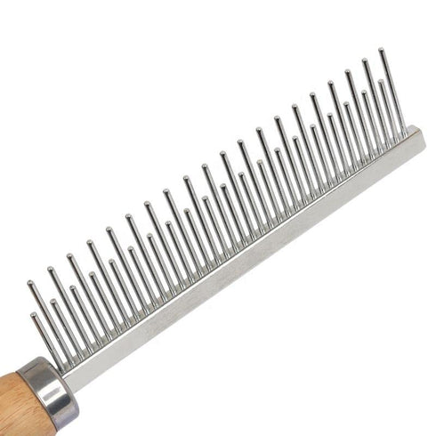 TopMed ETS Set of 3 Stainless Steel Pet Hair Combs, Wooden Handle Bamboo Grooming Tools Kit for Dogs and Cats