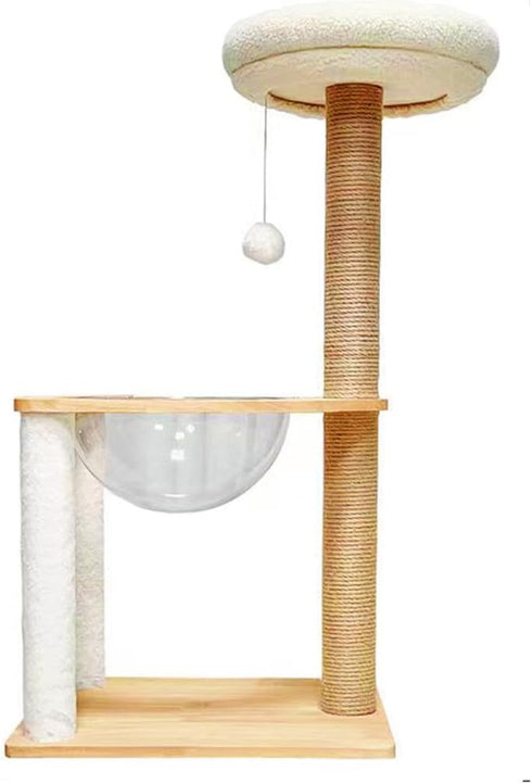 Cat Tree Tower Accessories, Replacement Parts Round Top Cushion Cover Bed for Cat Perch (13.8", Beige)