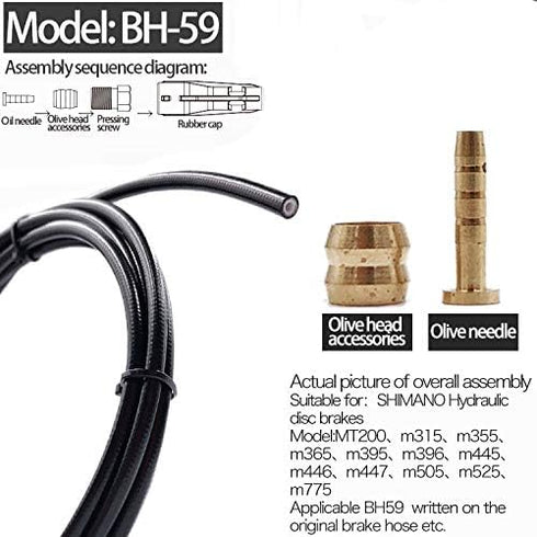 YBEKI 2500mm Kevlar Teflon Hydraulic Disc Brake Hose Kit with Brass Fittings, Compatible with Shimano SRAM