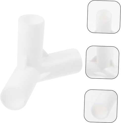 Toddmomy 20pcs Tent Joint Tent Pole Connector Tent Supply Fittings Adapter Three-Way Connector Tent Pole Fitting Joints Outdoor Pole Adapter Pipeline Child White Plastic Bracket