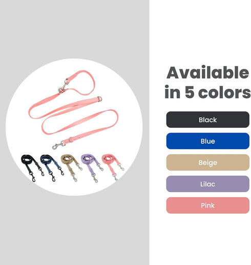 Hands-Free Adjustable Waterproof Dog Leash, 7 FT / 8 FT, Pink, 7 FT