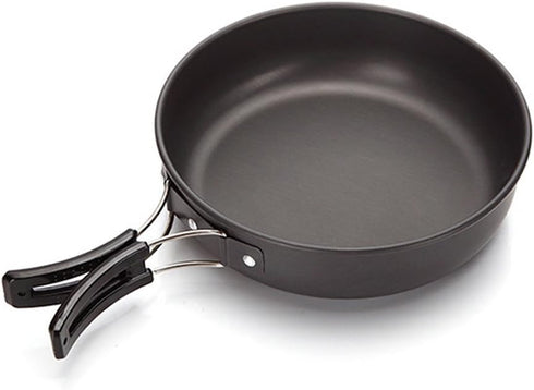 Lightweight 4-5 Person Camping Cookware - 4 Piece Pan Pot Set for Outdoor Activities