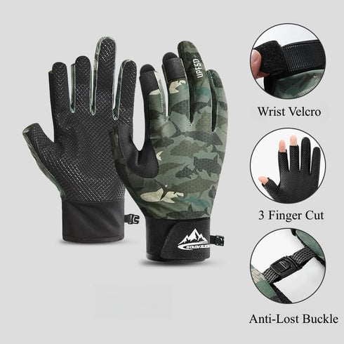UPF50+ Sun Protection Gloves for Men and Women, 3/4 Fingerless Fishing Gloves for Outdoor Activities
