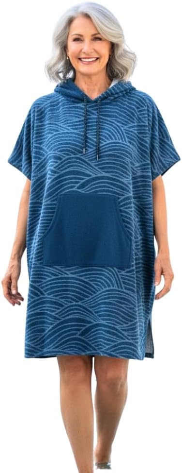 Maloo Nalu Changing Poncho Hooded Surf & Swim Towel Poncho for Adults