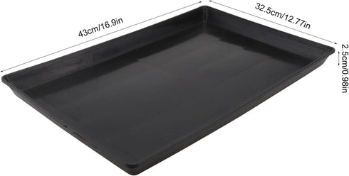 TEHAUX Dog Crate Tray, Dog Kennel Replacement Pan Rabbit Tray Plastic Dog Potty Tray Black Bird Cage Trays Replacement for Cat Dog Cage Pet Supplies (43 * 32.5 * 2.5cm/16.98 * 12.77 * 0.98inch)